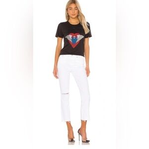 Lovers + Friends Parker High-Rise Kick Flare Denim Jeans White SZ 27